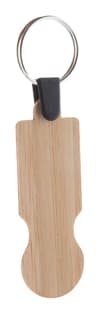 Custom Branded Bamboo trolley coin keyring variant 2