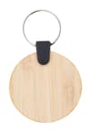 Promotional Bamboo keyring, round variant 3