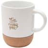 Custom Printed Billie 300 ml ceramic mug with cork details and matt finish variant 3