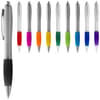 Promotional Nash ballpoint pen silver barrel and coloured grip (blue ink) variant 2