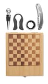 Custom Printed Bamboo Chess Board Wine Set variant 3