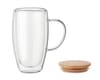 Custom Printed Bamboo Double Wall Glass Mug 450ml variant 2