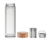 Custom Printed Bamboo Double Wall Glass Water Bottle 400ml variant 2