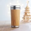 Custom Printed Stainless Steel Double Wall Bamboo Flask 430ml variant 5