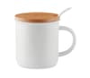 Custom Printed Bamboo Porcelain Mug With Spoon variant 2