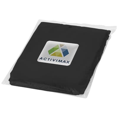 Custom Branded Ziva disposable rain poncho with storage pouch