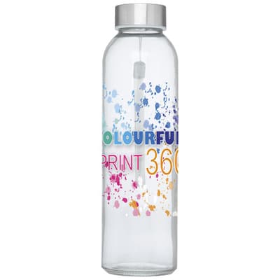 Custom Printed Bodhi 500 ml glass water bottle