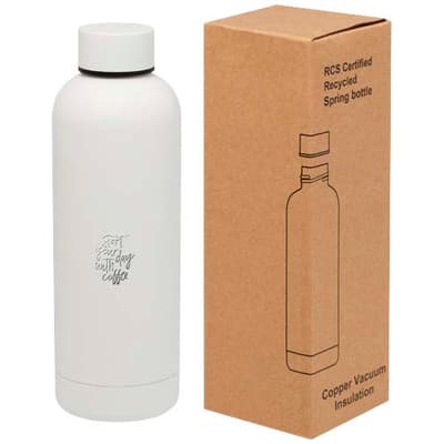 Custom Printed Spring 500 ml RCS certified recycled stainless steel copper vacuum insulated bottle