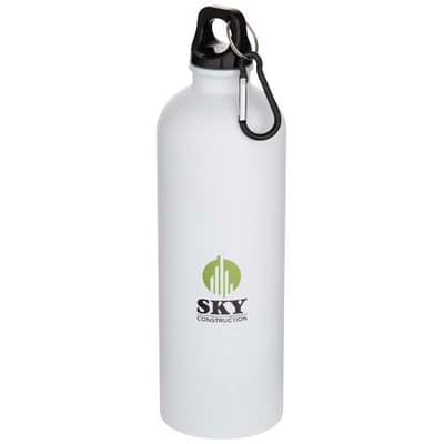 Custom Printed Oregon 750 ml matte RCS recycled single wall stainless steel water bottle with carabiner