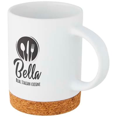 Custom Printed Neiva 425 ml ceramic mug with cork base