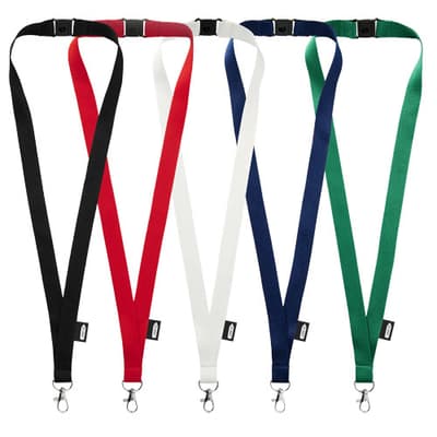Custom Branded Tom recycled PET lanyard with breakaway closure