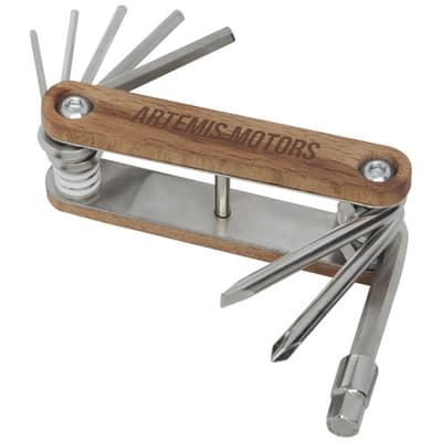 Promotional Fixie 8-function wooden bicycle multi-tool