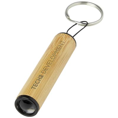Branded Cane bamboo key ring with light