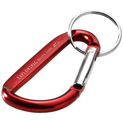 Branded Timor RCS recycled aluminium carabiner keychain