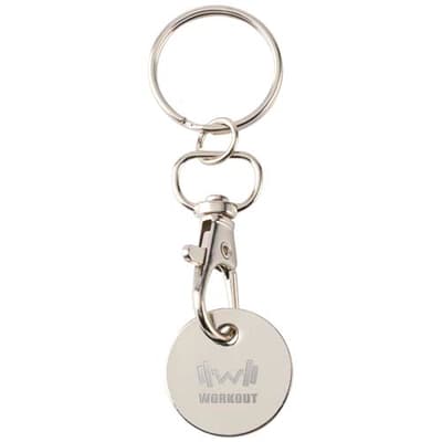 Custom Branded Rory keyring with trolley coin