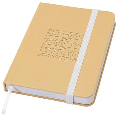 Promotional Reed A6 recycled hard cover notebook with plain pages