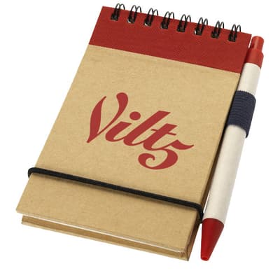 Promotional Zuse A7 recycled jotter notepad with pen