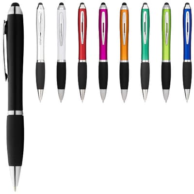 Promotional Nash coloured stylus ballpoint pen with black grip (black ink)