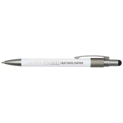 Promotional Rill RCS recycled ballpoint pen with stylus and fidget spinner (blue ink)