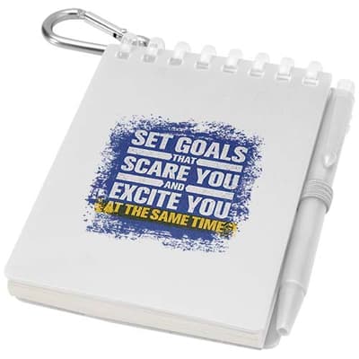 Promotional Lig Mini recycled outdoor soft cover notebook and ballpoint pen set (black ink)