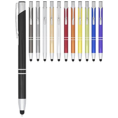 Promotional Moneta anodized aluminium click stylus ballpoint pen (blue ink)
