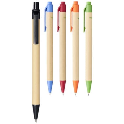 Promotional Berk recycled carton and corn plastic ballpoint pen (black ink)