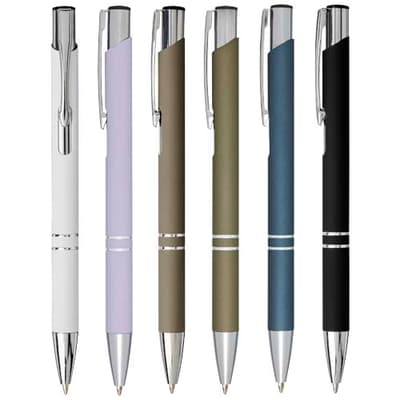 Promotional Moneta soft touch ballpoint pen (black ink)