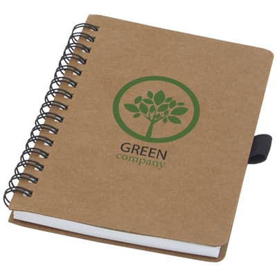 Promotional Cobble A6 wire-o recycled cardboard notebook with stone paper