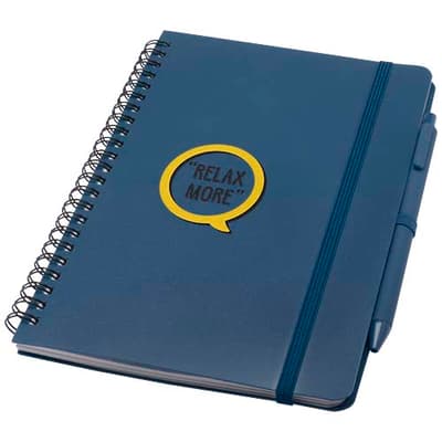 Promotional Thalaasa A5 ocean-bound hard cover notebook with ballpoint pen (black ink)