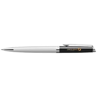 Promotional Hemisphere colour blocking ballpoint pen with palladium trim (blue ink)
