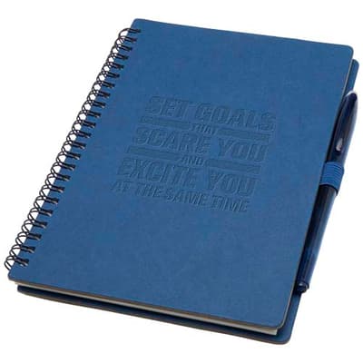 Promotional Slate A5 reusable hard cover notebook and pen set (black ink)
