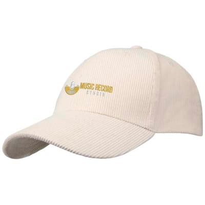 Custom Branded Hutton 6 panel 280 g/m² recycled corduroy cap