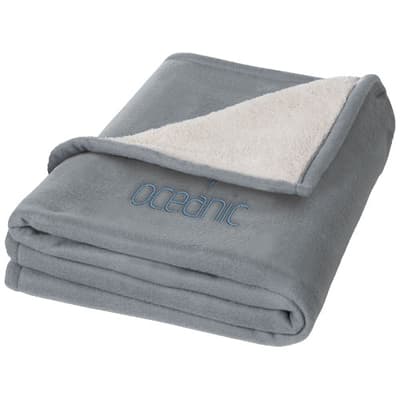 Promotional Springwood soft fleece and sherpa plaid blanket