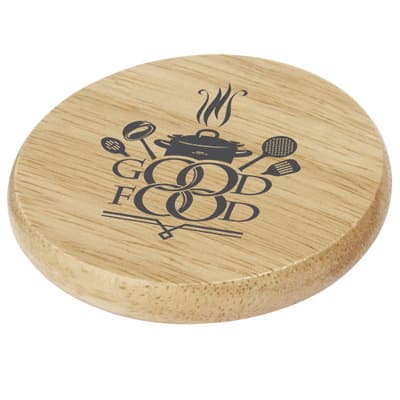 Custom Printed Scoll wooden coaster with bottle opener