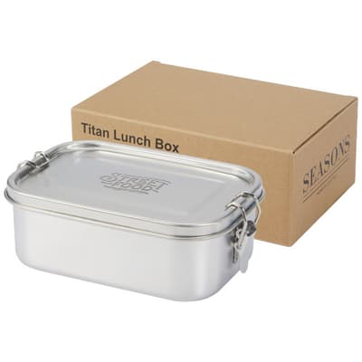 Branded Titan 750 ml recycled stainless steel lunch box