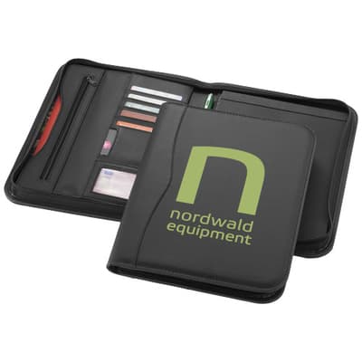 Promotional Ebony A4 zippered portfolio