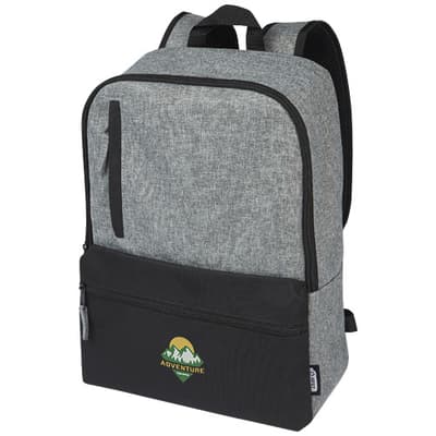 Custom Branded Reclaim 15" GRS recycled two-tone laptop backpack 14L