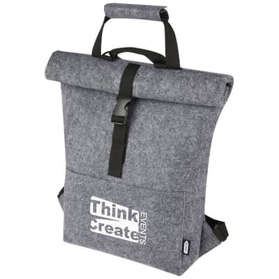 Custom Branded Felta GRS recycled felt roll-top bike bag 13L