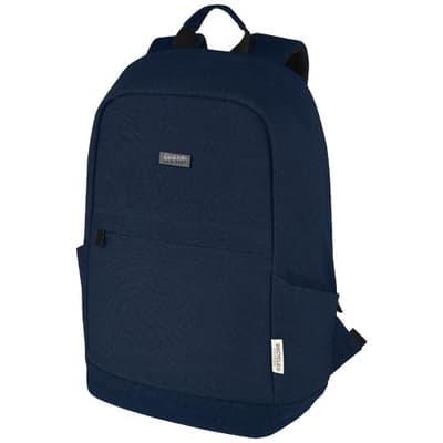 Custom Branded Joey 15.6" GRS recycled canvas anti-theft laptop backpack 18L