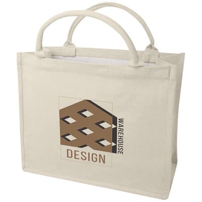 Custom Branded Trace 500 g/m² Aware™ recycled book tote bag