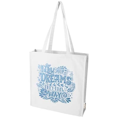 Custom Branded Florida 270 g/m² GRS recycled gusset tote bag 14L