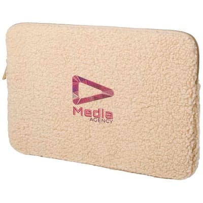 Branded Bear 13" GRS recycled sherpa laptop sleeve 2L