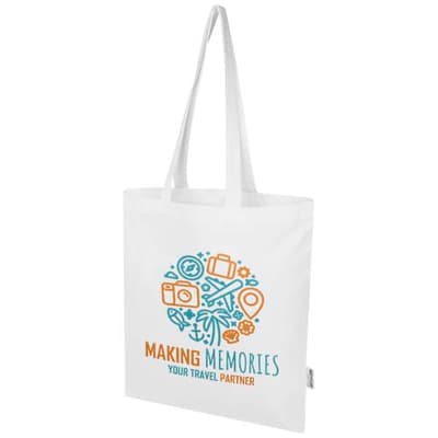 Custom Branded Peru Blend 180 g/m² GRS recycled cotton tote bag 7L