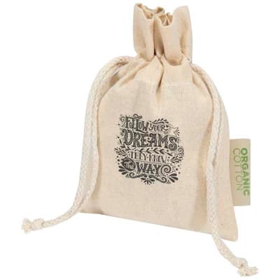 Custom Branded Odisha 140 g/m² OCS organic gift bag - 15 x 10 cm 