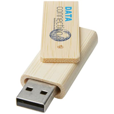 Branded Rotate 4GB bamboo USB flash drive