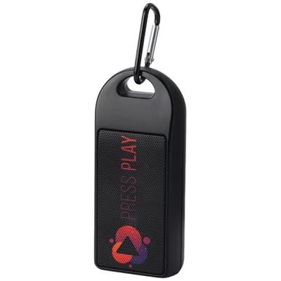Branded Omni 3W IPX4 RCS recycled plastic Bluetooth® speaker