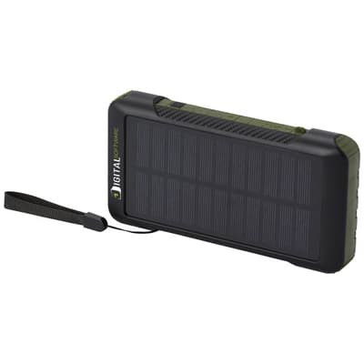Branded Soldy 10.000 mAh RCS recycled plastic solar dynamo power bank