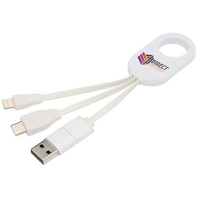 Branded Troop 4-in-1 recycled plastic charging cable