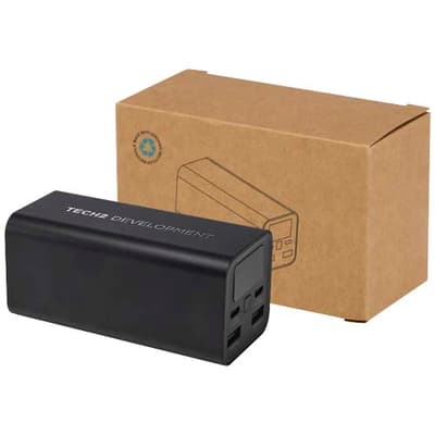 Branded Acamar 20.000 mAh 70W recycled aluminium laptop power bank