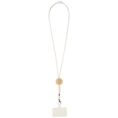 Custom Branded Adhab smartphone lanyard with bamboo details